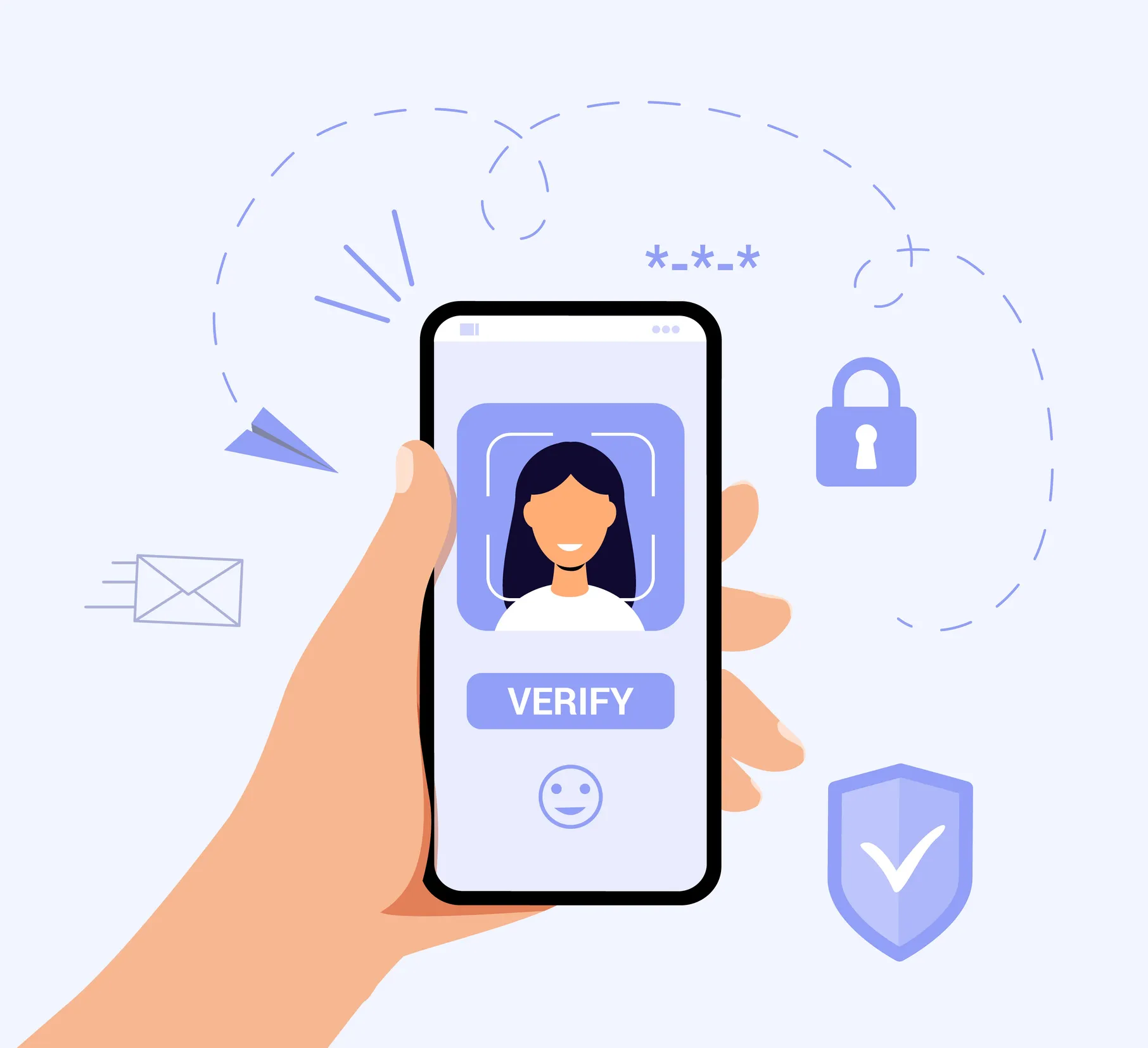 A user reviews an age-verification privacy panel beside icons for storage, deletion, reuse, appeals, and third-party access.